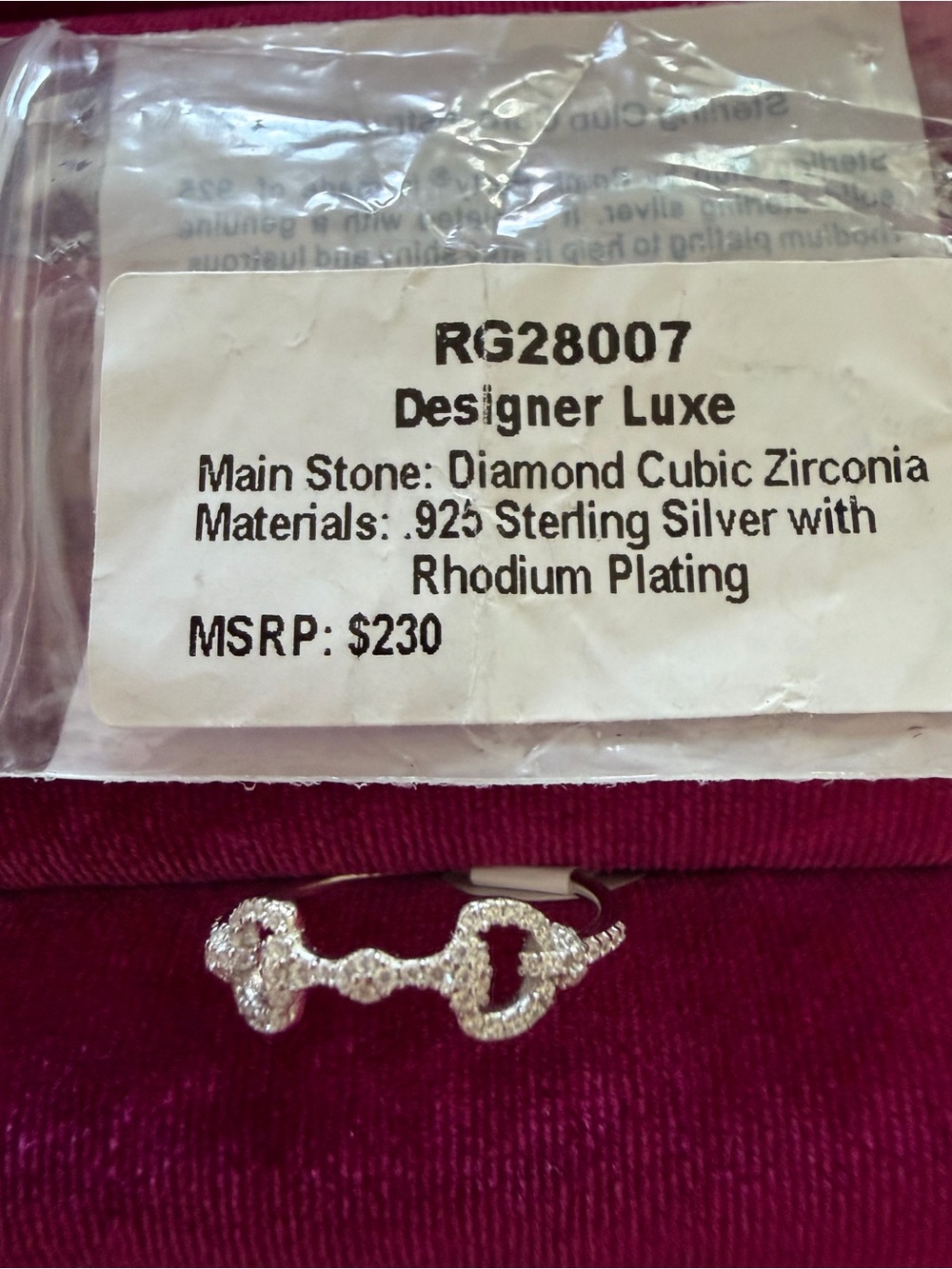 Bomb Party Designer Luxe Silver Cubic Zirconia  SZ 7-8 or 9 available!